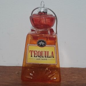 Tequila Bottle Glass Christmas Ornament NWT